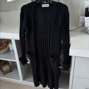 No Boundaries Black Ribbed Cardigan